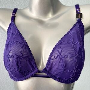 Victoria's Secret very Sexy Low Cut Demi Purple Mesh Bra 34DD